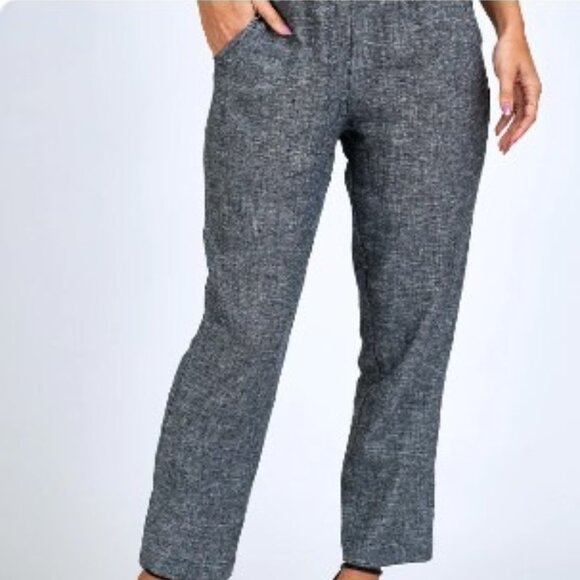 NWT High Rise Woven Crop Pant - M - Woven Linen Black - Always A.Line - Picture 1 of 7